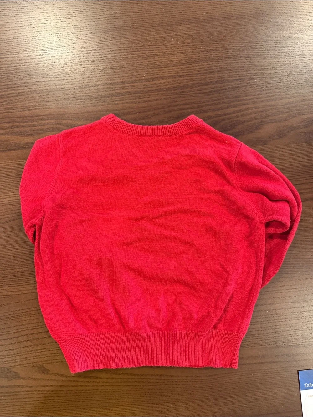 Carter's Bright Red V-Neck Sweater with Navy Embroidered Deer